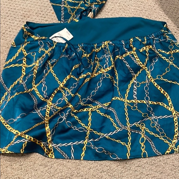 Teal Chain Print halter - Picture 4 of 6